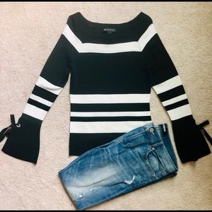 INC. International Concepts Black and White top